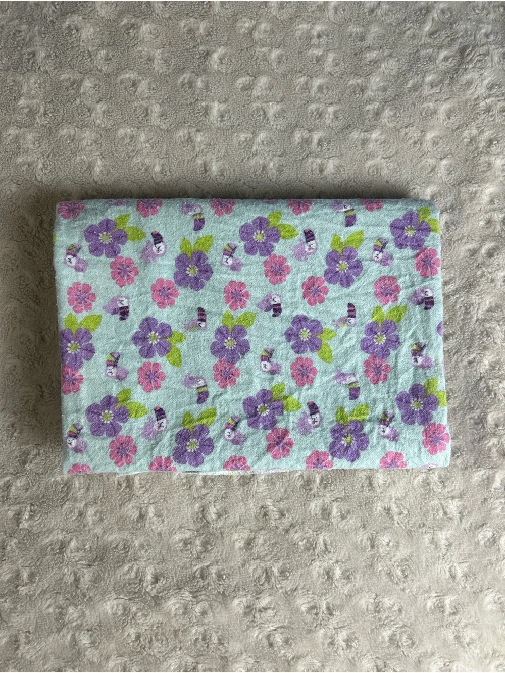 Carter's Toucan Bird Baby Receiving Blanket Tropical Floral Flower Blue Purple